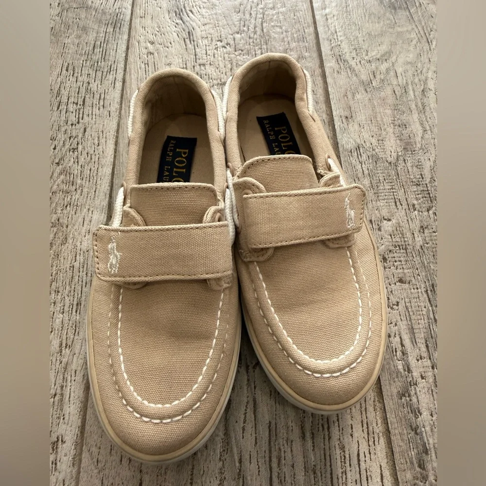 Polo by Ralph Lauren Boys Beige Canvas Dress Shoes
